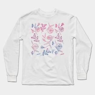 lowkey bisexual flower pattern Long Sleeve T-Shirt